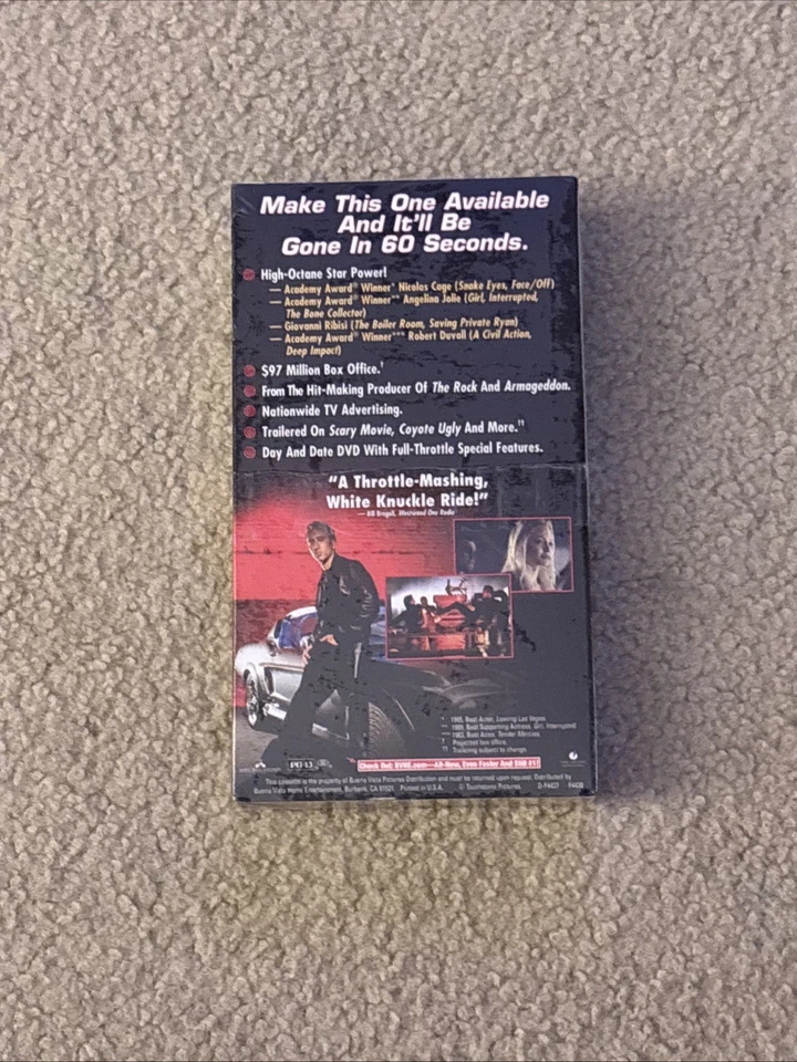 Gone In 60 Seconds Vhs Screener Demo Promo Nicolas Cage Angelina Jolie - Image 2 of 4