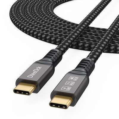 DteeDck USB C 3.2 Gen 2 Cable 10ft, 4K@144Hz/ 20Gbps/ 100W Type C Grey