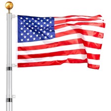 25FT Telescoping Flag pole Kit, Heavy Duty Al...