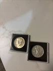 two coins 1964 - 1941 half dollar coins / with case