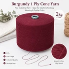 Industrial Burgundy 1 Ply Cone Yarn Fine Weaving Machine Knitting 2kg
