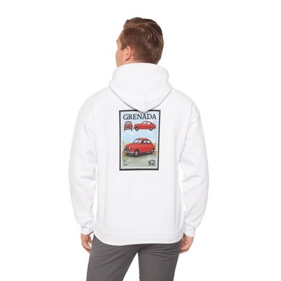 Defunct Swedish Car Grenada $2 Postage Stamp Hoodie | Vintage Car Stamp Pullover