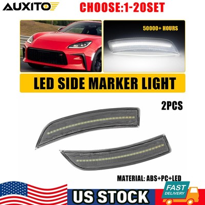 Clear White LED Side Marker Lights Fender For Toyota GR86 Subaru BRZ 2022+ 2-10X