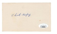 Chick Hafey Signed Autographed 3X5 Index Card Cardinals Reds HOFer JSA CF45736