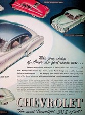 Original 1949 CHEVROLETE FLEETLINE DELUX 4,2 DOOR Magazine print Advertizement