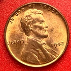 1942-P Lincoln Wheat Cent Penny GEM RED BU From an Original Bank Roll