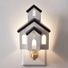 Colonial Tin Works Church Night Light, 6-inch Height, Home Lighting Accessories