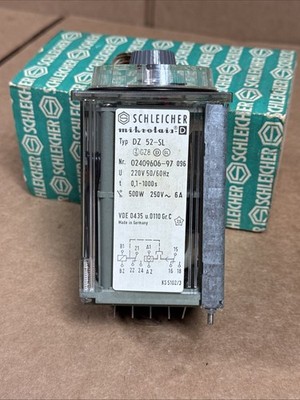 NEW Schleicher 02409606-97 DZ 52-SL Time Delay Relay 220V 0.1-1000