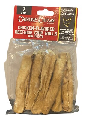 Canine Chews Beefhide Chip Rolls In Dog Treats Chicken Blasted
