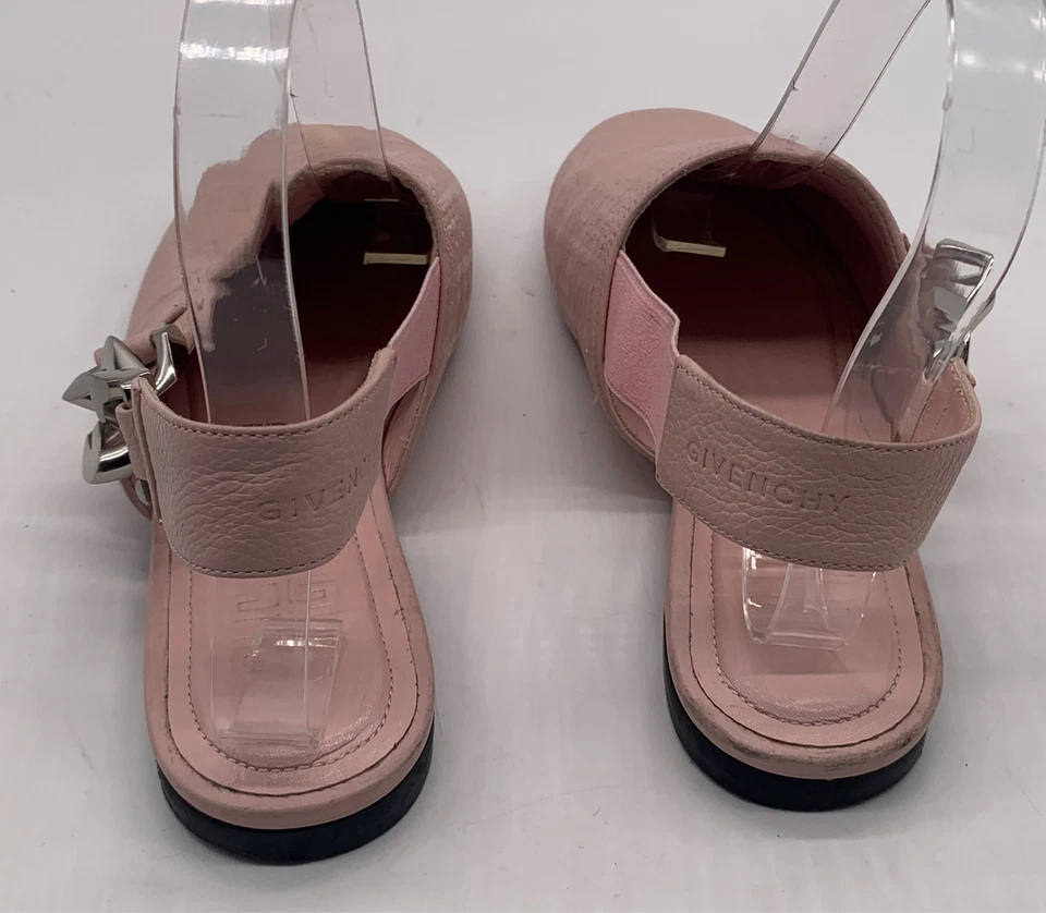 Mules Givenchy para mujer de cuero rosa con cadena G talla 36 EE. UU. 6 (muestra desgaste) Foto 4 de 4