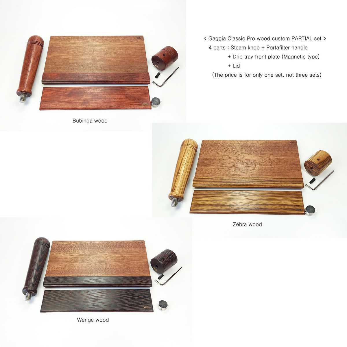 Gaggia Classic Pro Evo pro wood custom Steam knob or PARTIAL set