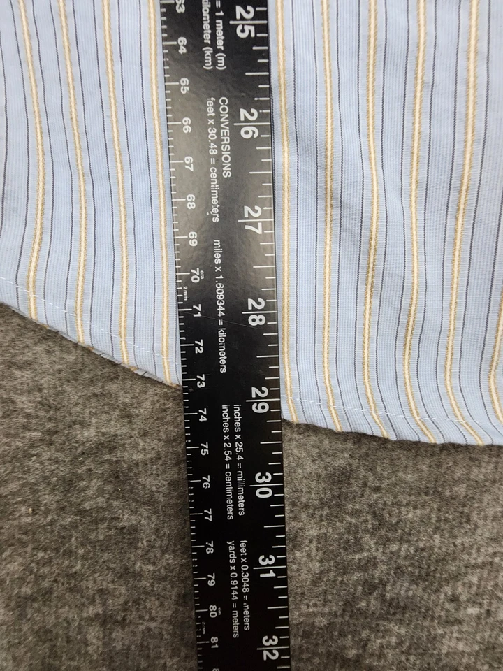 Dockers Classic Fit Stain Defender No Wrinkle Mens S Blue Stripe Button Up Shirt - Image 4 of 4