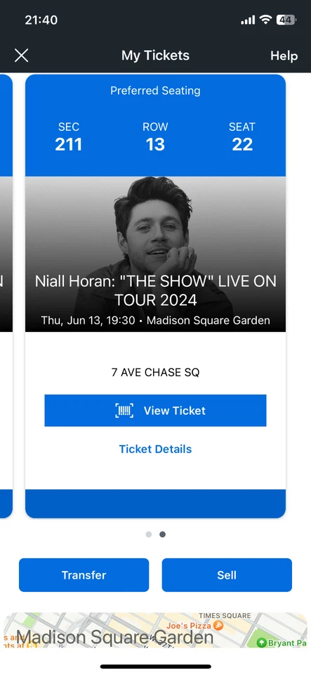 2 entradas Niall Horan 13/06/24 Madison Square Garden Nueva York, Nueva York. Foto 2 de 2