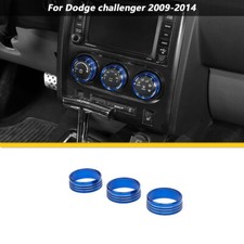 Blue Air Conditioning Switch Knob Cover Trim 3pcs For 2009-2014 Dodge Challenger