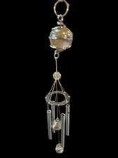 Glass Ball And Metal Wind Chime 12” L
