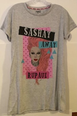Love To Lounge Rapaul  Sashay Away Night Shirt T Shirt XS (2-4) Gray Free Ship