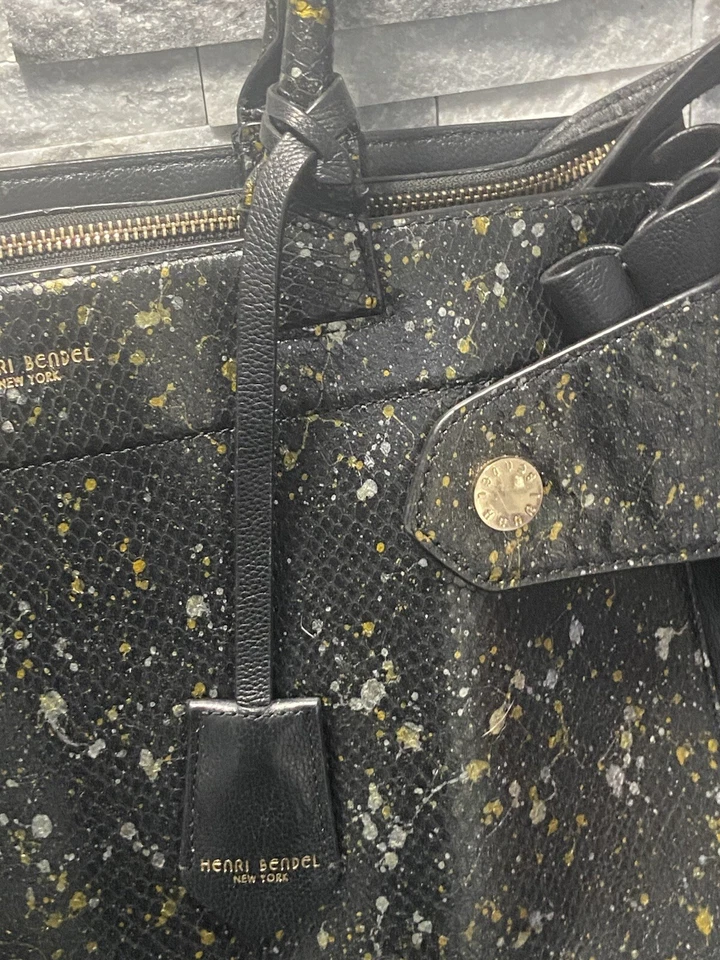 Bolso de Hombro Henri Bendel Divine Tote Serpiente Salpicaduras Negro Foto 4 de 4