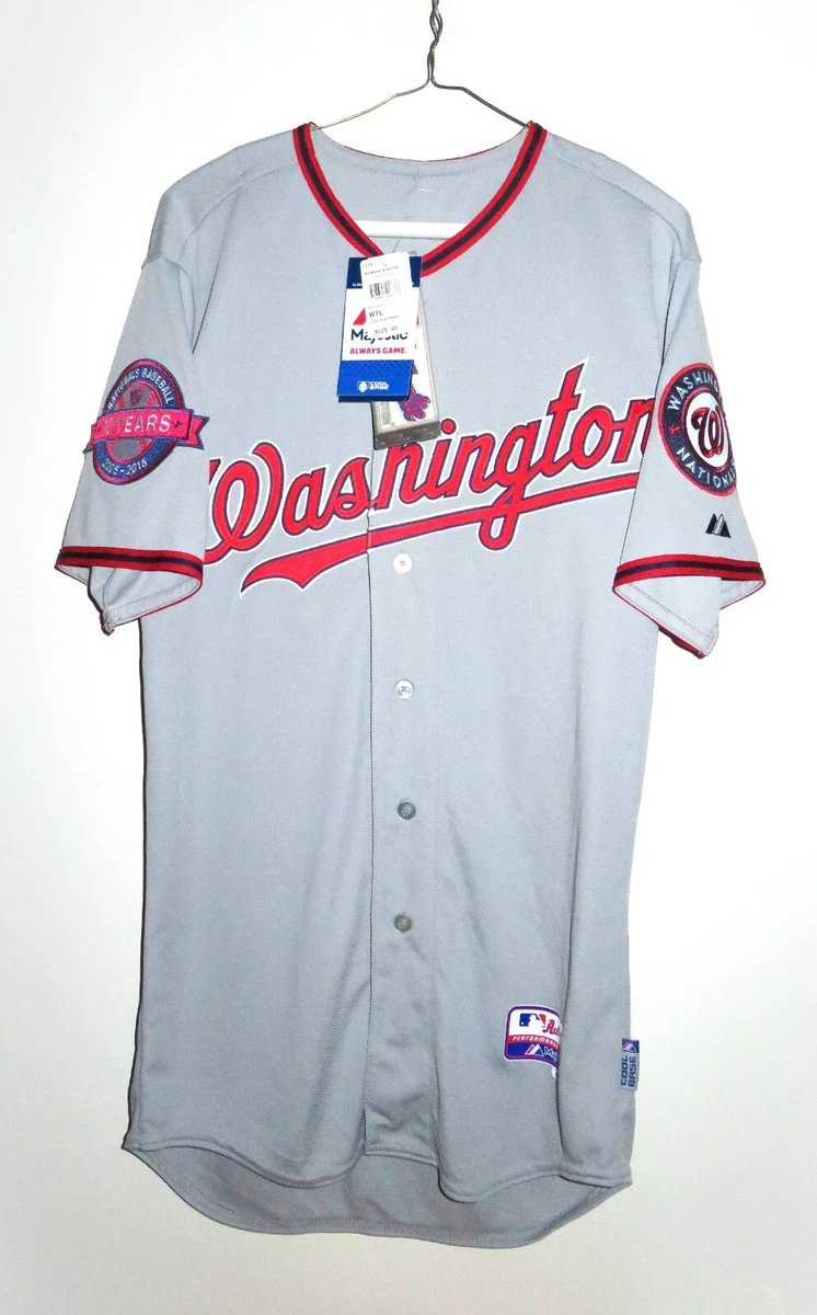 New Authentic Majestic Washington Nationals Road Cool Base Jersey 40 M