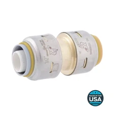 Max 1/2 In. Push-To-Connect Brass Polybutylene Conversion Coupling Fitting