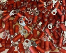 100 T&B RA853 Insulated Stakon Ring Terminals #22 - 16 AWG Wire #6 Bolt Hole