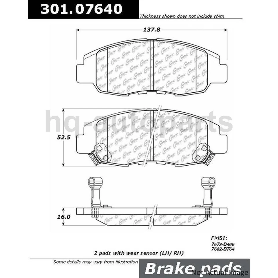 Pastillas de freno para Honda Civic 2011 2010 2009 2008 2007 2006 2003 2002 Foto 4 de 4