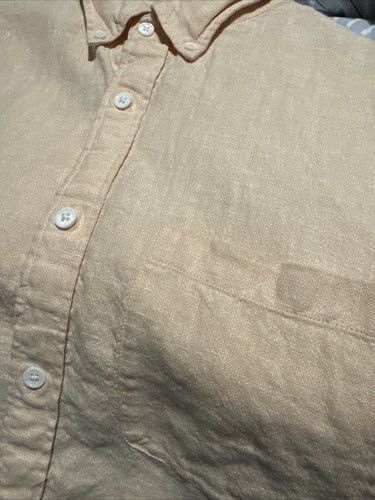 Club Monaco Mens Long Sleeve Button Down Size XL Light Pink 70% Linen - Picture 6 of 7