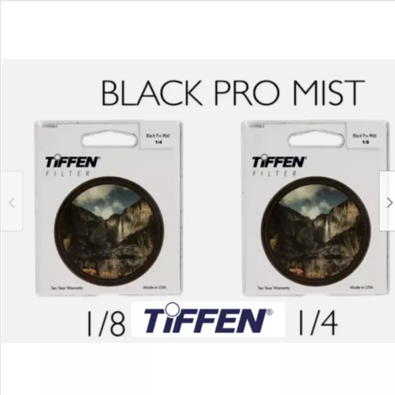 Tiffen 77mm Black Pro-Mist 1/8 & 1/4 Filter 2 Diffusion Filters 77BPM18,  77BPM14