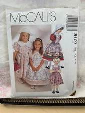McCalls Pattern 8127 GIRLS DRESS OR PINAFORE Sz 6 7 8 - Uncut Pattern