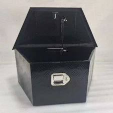 26"x13.3"x12" Aluminum Tongue Tool Box Truck Trailer Bed Storage Toolbox Black