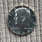 1966 Silver Kennedy Half Dollar 40%, Brilliant AU, Fast Shipping