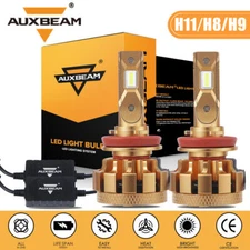AUXBEAM H11 CANBUS LED Headlight Kit H9 H8 High Low Beam Bulbs HID Fog Lights 6K