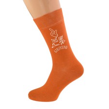 This Guy Loves His Girlfriend Burnt Orange Socks UK 5-12 - N1123