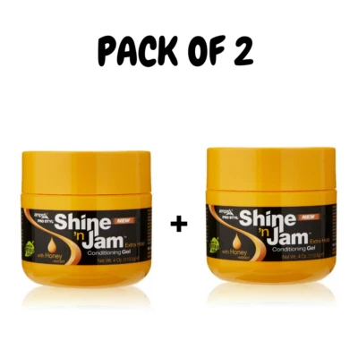 2X AMPRO SHINE 'N JAM CONDITIONING GEL EXTRA HOLD 4oz-FAST UK TRACK DELIVERY!!