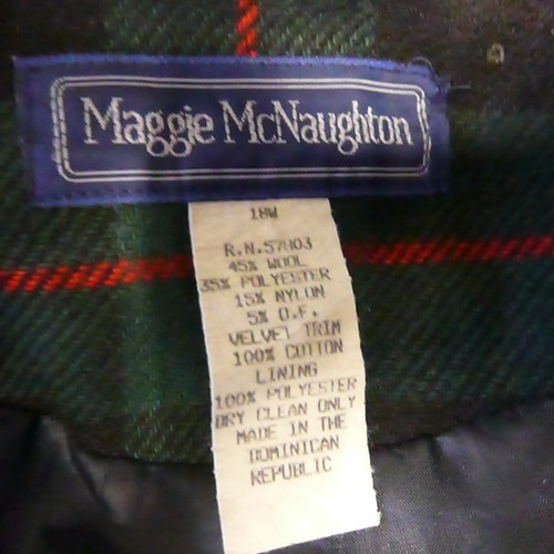Vintage Maggie McNaughton Blazer Women 18W Blue Green Plaid Double Breast Velvet - Picture 11 of 13