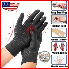 Copper Arthritis Compression Gloves Hand Support Joint Pain Relief Full Finger 