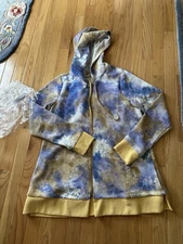 Logo Lori Goldstein Waffle Watercolor Hoodie NWT S