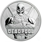 2018 $1 Tuvalu 1 oz .9999 Silver Marvel Deadpool BU Bullion Round w/ Capsule