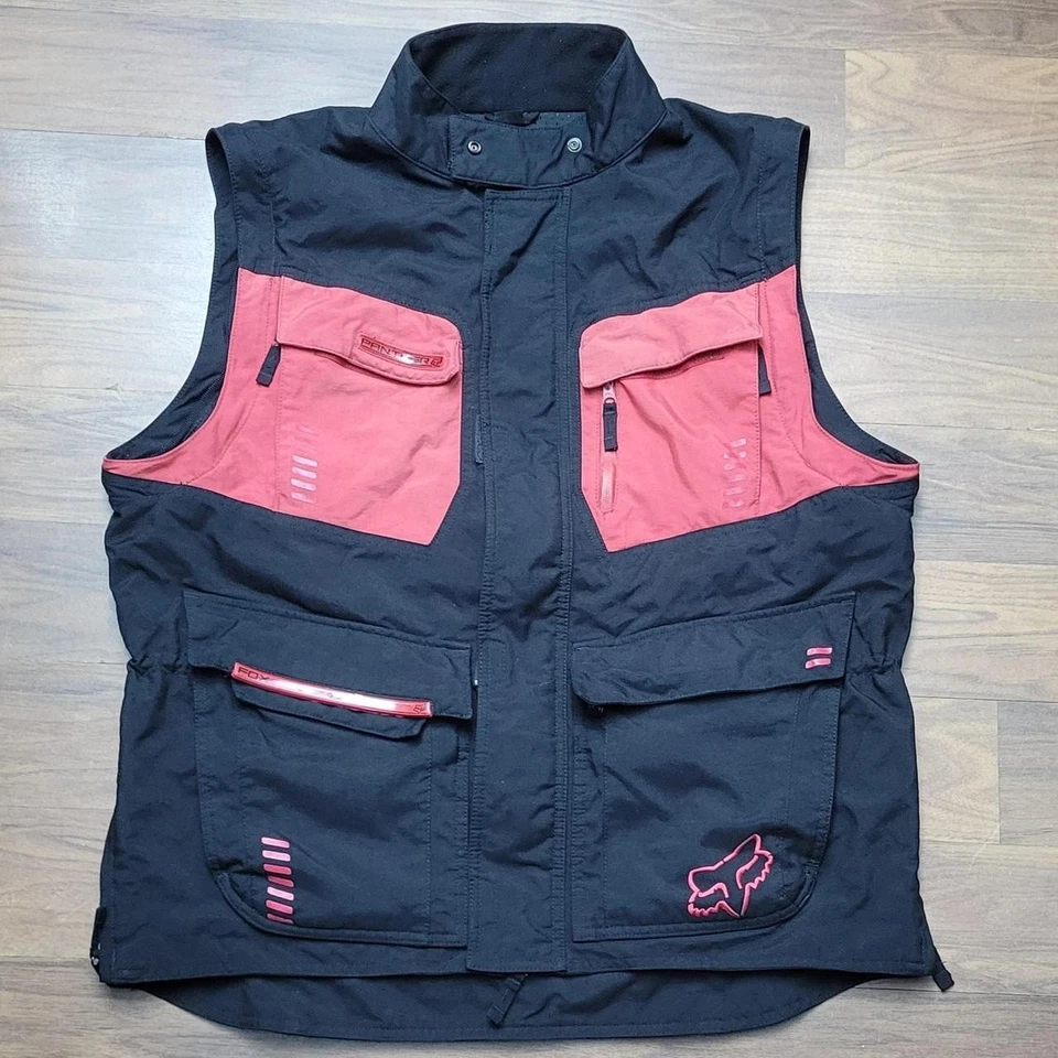 Panther by Fox Racing, black and red biker jacket Size Large - Image 3 of 4