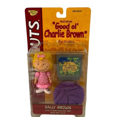 2002 Peanuts Good ol Charlie Brown Sally w/ TV + Bean Bag Chair Memory Lane NIB
