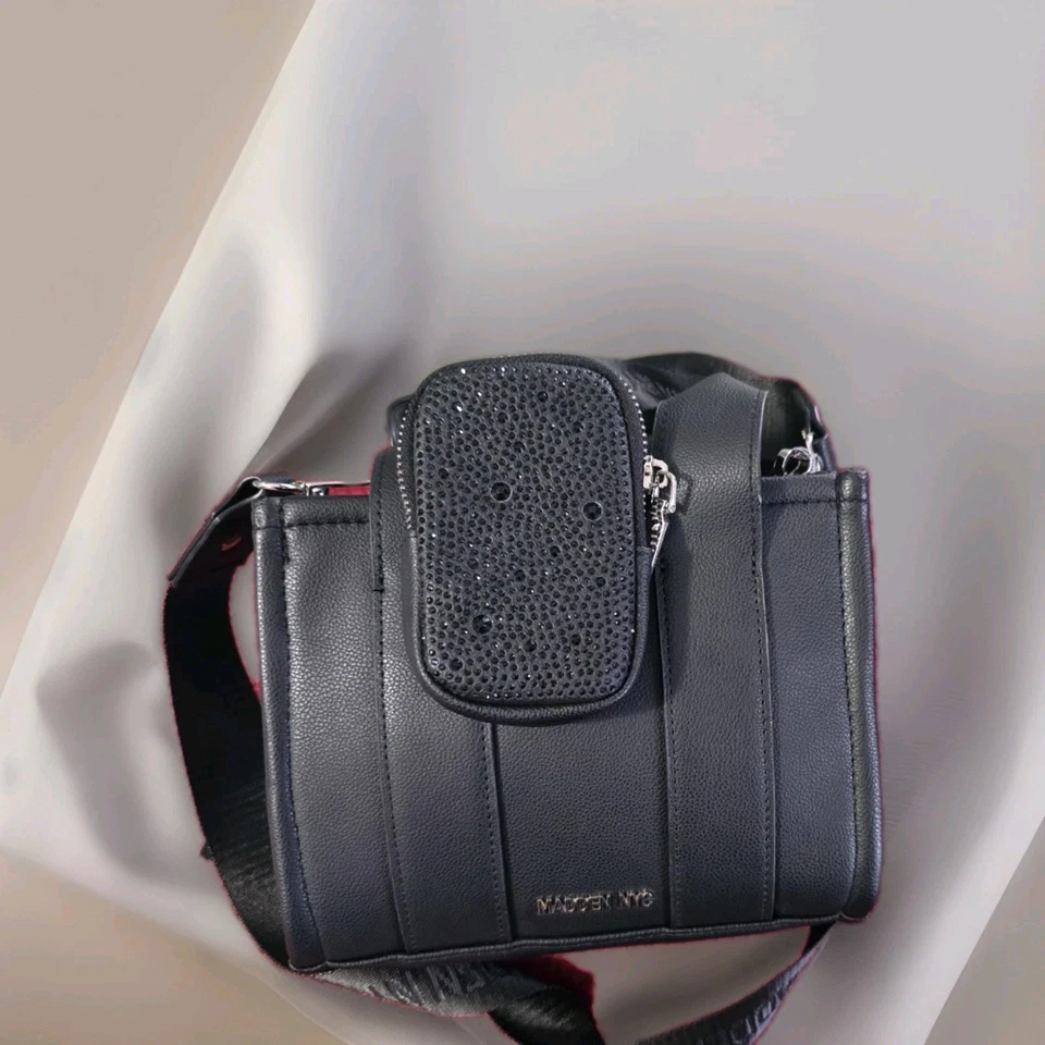 Steve Madden Monedero Bandolera Negro Nuevo Foto 2 de 4