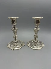 VTG C & CO CRESWICK CORBELL GOTHIC STYLE SILVER Plate Victorian CANDLE STICK