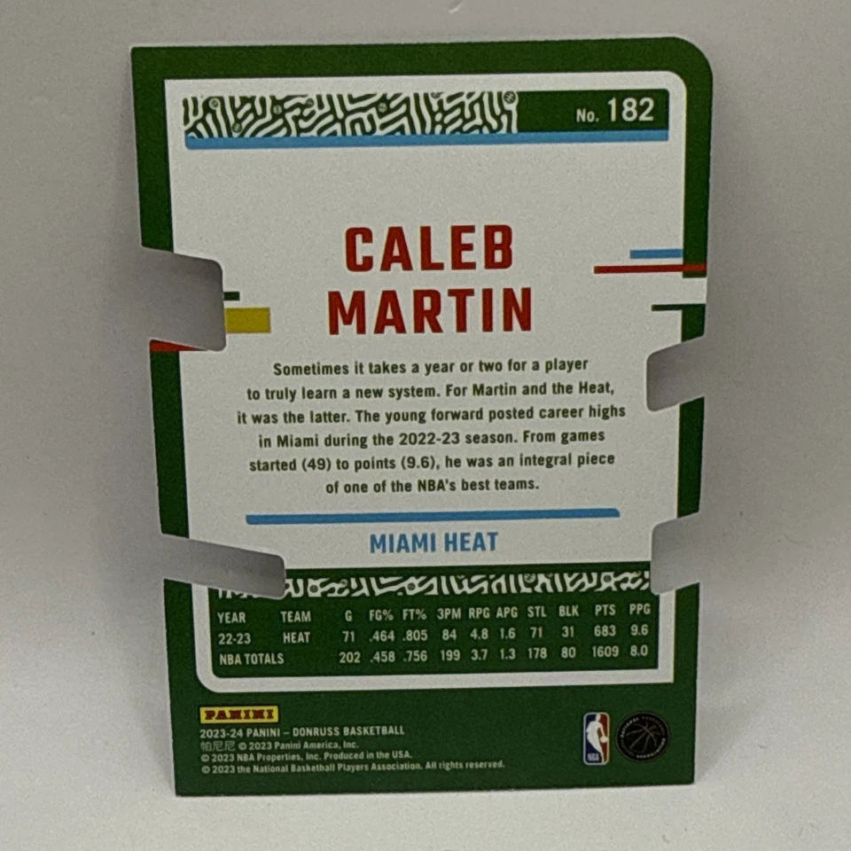 2023-24 Panini Donruss #182 Caleb Martin Silver Die Cut Press Proof /75 NBA Heat - Image 2 of 2
