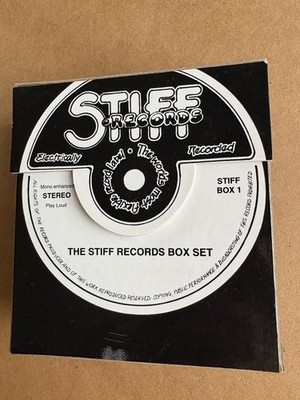 The Stiff Records Box Set 4 CD 3 mint discs 1 scuffed disc see pics we are Devo
