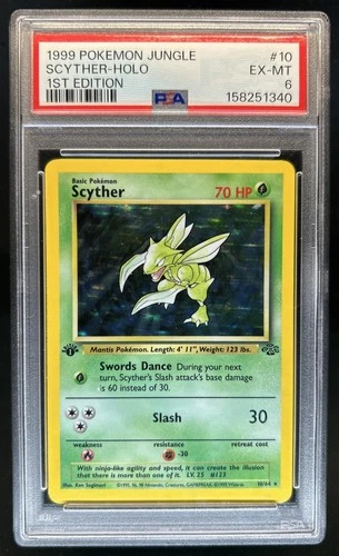1999 Pokemon Jungle 1st Edition Scyther #10/64 PSA 6