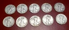 LOT 0F 10 - Walking Liberty Silver Half Dollars / $5.00 Face - ASSORTED DATES