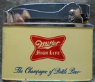 Vintage-XRARE-"MILLER HIGH LIFE"-Champagne Bottle Beer flat advertising lighter