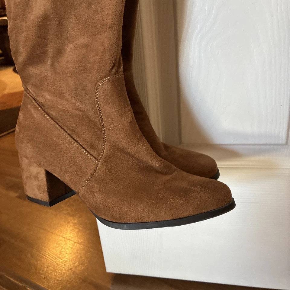 Refresh Thigh High Size 8 Suede Tan Boots - Image 2 of 4