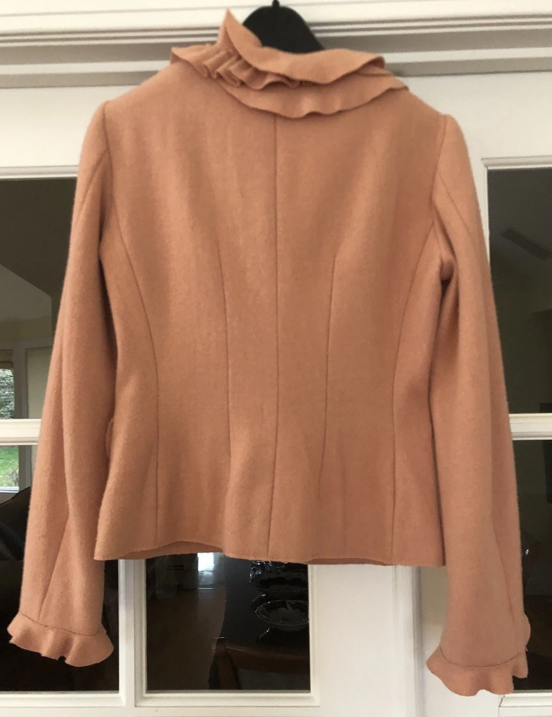 Moschino giacca blazer lana economico e chic dettagli volant taglia US 4 38 Italia