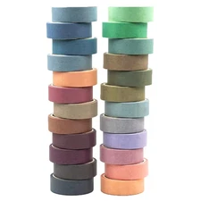 24 Rolls Washi Tape Set, Pastel Washi Tape Colorful Masking Tape 15Mm Wide, Deco