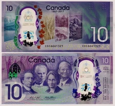 Canada $10 2017 BC-75 / P-112 - UNC Commemorative Polymer "150th Anniversary"